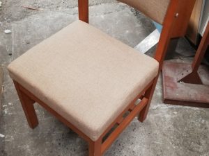 Chair - Cloth Teak Frame Beige - Image 1