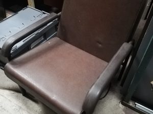 Reception Seating - Vinyl Chair/Moulded Arms/Brown - Image 1