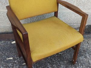 Chair - Teak Frame and Mustard Fabric - Image 1