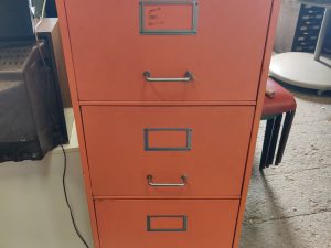 Filing Cabinet - 4 Drawer with Steel Handles - Orange