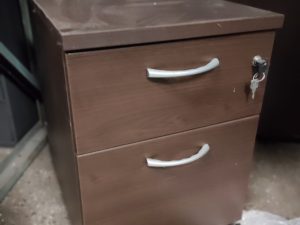 Pedestal - 2 Drawer Dark Brown