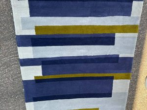 Rug - Blue & Green Striped Minimalist