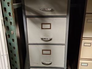 Filing Cabinet - Two Tone Grey with Chrome Handle - Image 1