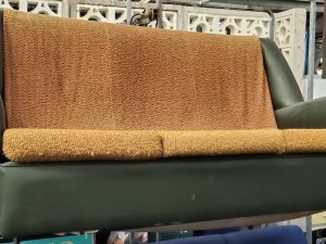 Sofa - Green Leather & Orange